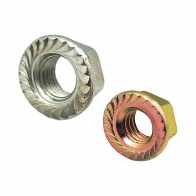 Kacang flensa hex berlapis seng dengan bergerigi